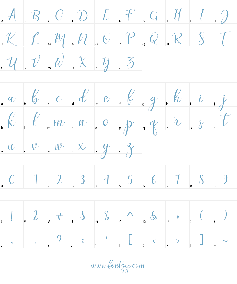 adaline script Font Character